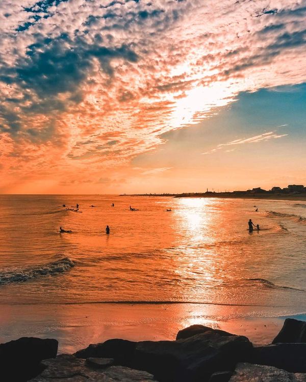 Sunset over the ocean at Cape May