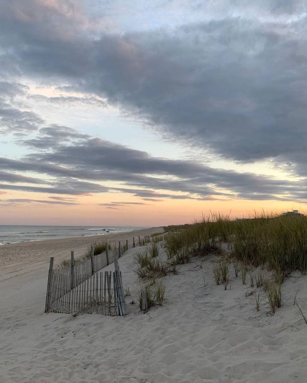 Beach dunes at sunset on the Jersey Shore